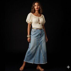 Cotton On denim midi skirt SZ 14 on label, but oversized good for 16-18